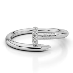 Small Spiral Diamond Nail Ring - Amouria