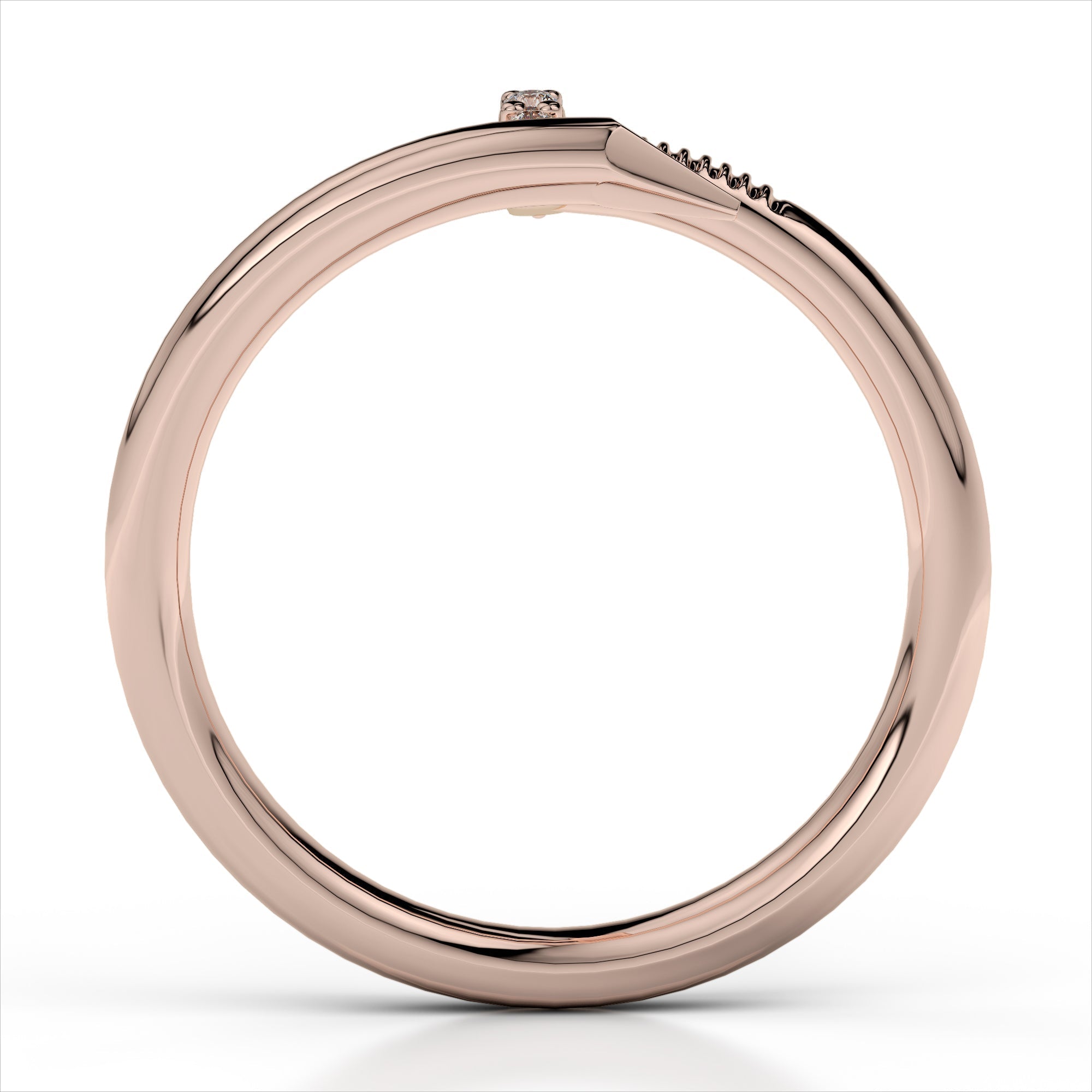 Small Spiral Diamond Nail Ring - Amouria