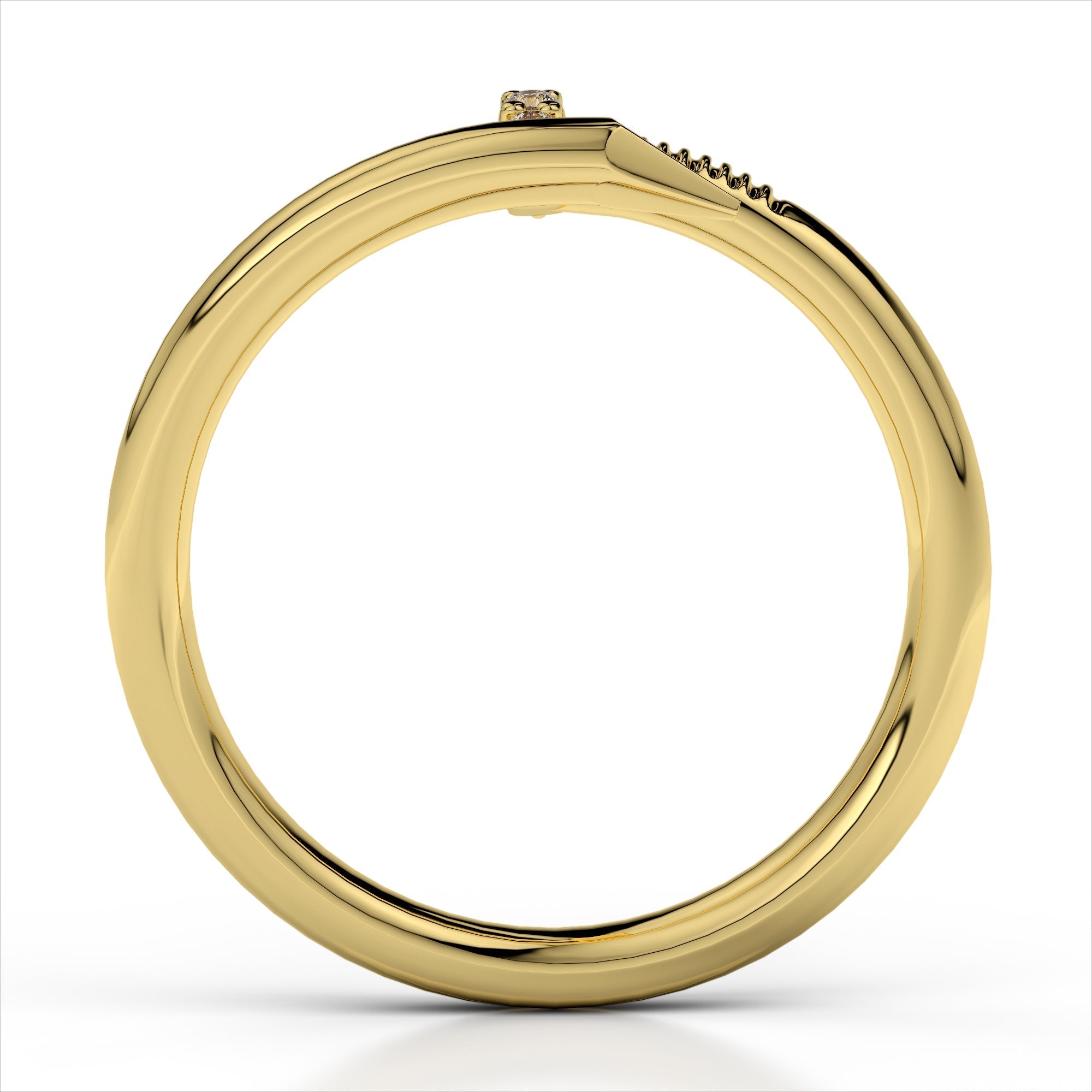 Small Spiral Diamond Nail Ring - Amouria