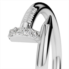 Small Spiral Diamond Nail Ring - Amouria
