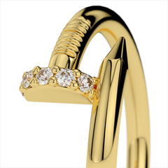 Small Spiral Diamond Nail Ring - Amouria