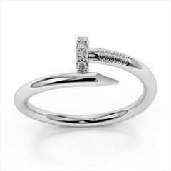 Small Spiral Diamond Nail Ring - Amouria