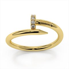 Small Spiral Diamond Nail Ring - Amouria