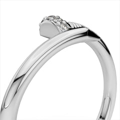 Small Spiral Diamond Nail Ring - Amouria