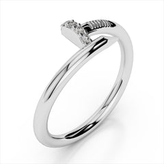 Small Spiral Diamond Nail Ring - Amouria