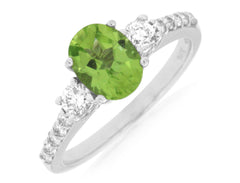 Peridot & Diamond Ring 