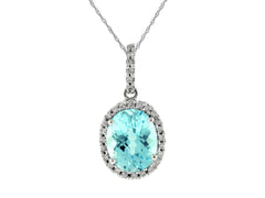 Blue Topaz & Diamond Pendant 
