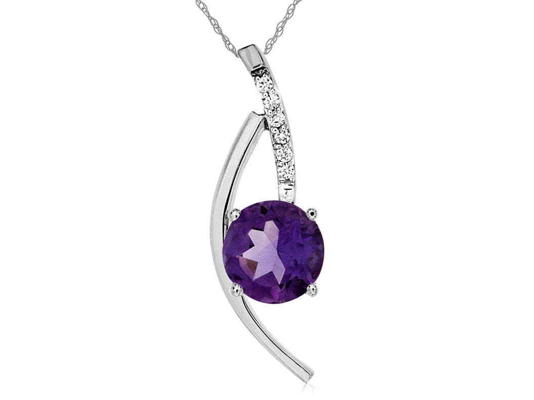 Amethyst & Diamond Pendant 