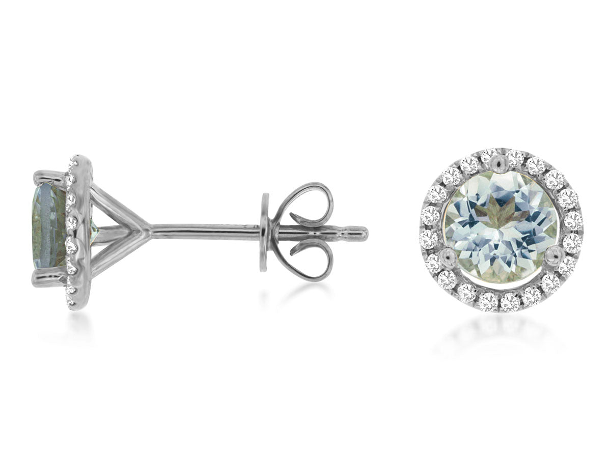 Aquamarine & Diamond Earring 