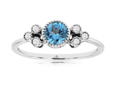 Blue Topaz & Diamond Ring 