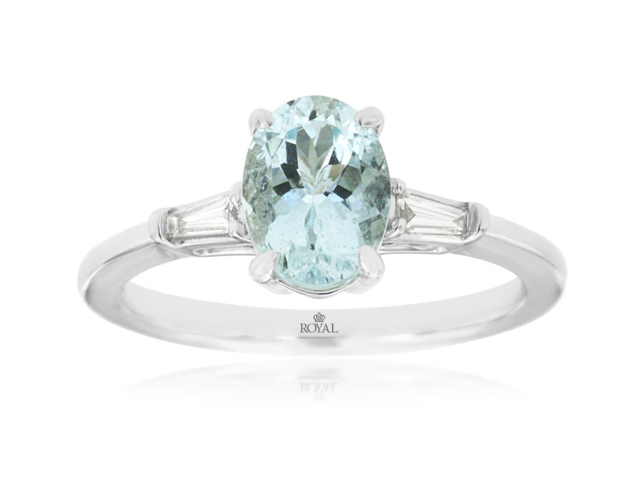 Aquamarine & Diamond Ring 