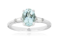 Aquamarine & Diamond Ring 