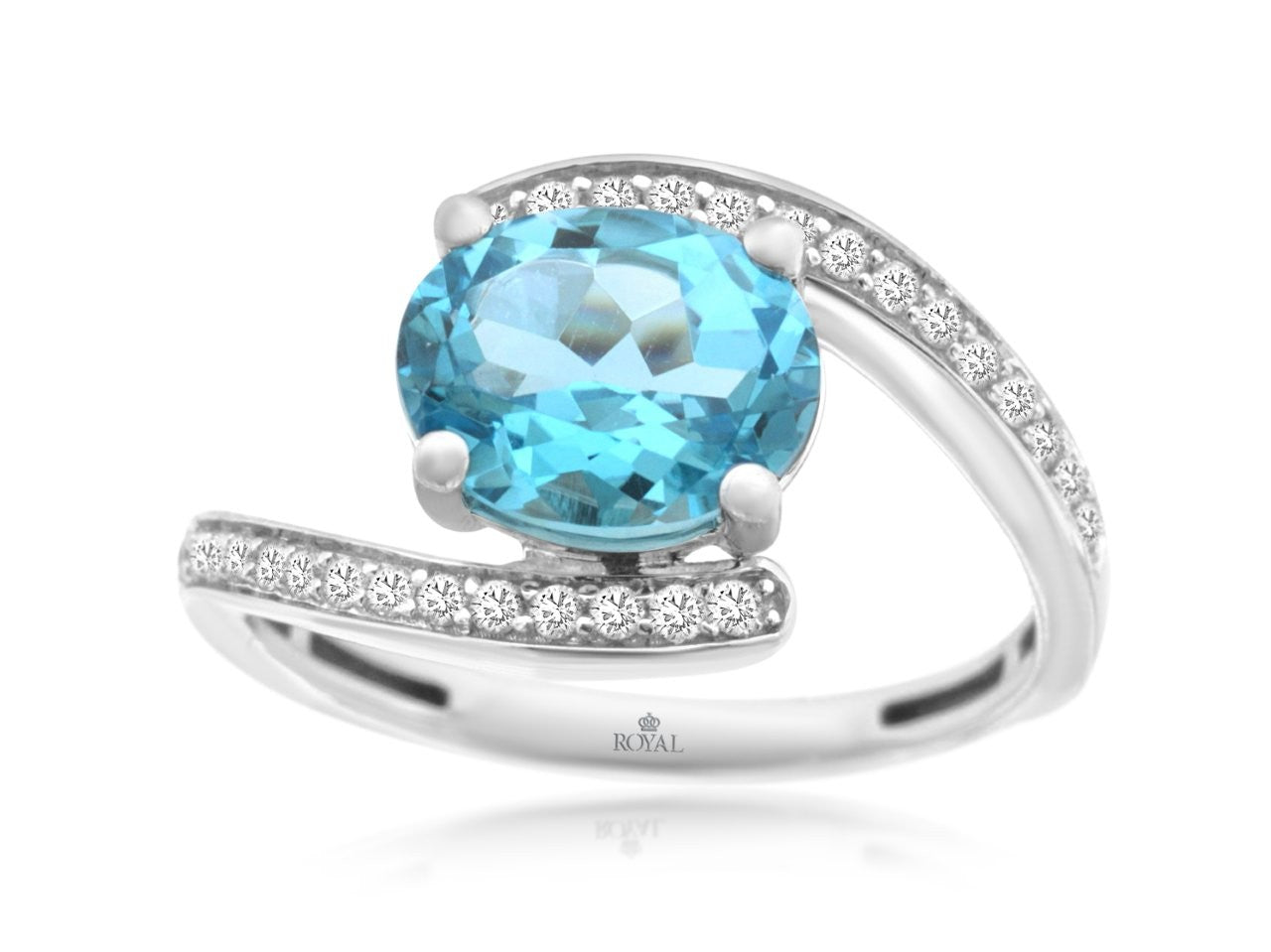 Blue Topaz & Diamond Ring 