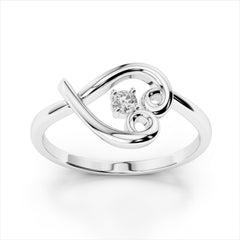 0.05 Carat Diamond Heart Ring / 14k Solid Gold / Modern and Contemporary Jewelry / Natural SI1 Diamond / Vintage Heart Ring / Love Knot Ring
