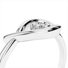 0.05 Carat Diamond Heart Ring / 14k Solid Gold / Modern and Contemporary Jewelry / Natural SI1 Diamond / Vintage Heart Ring / Love Knot Ring
