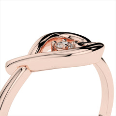 0.05 Carat Diamond Heart Ring / 14k Solid Gold / Modern and Contemporary Jewelry / Natural SI1 Diamond / Vintage Heart Ring / Love Knot Ring