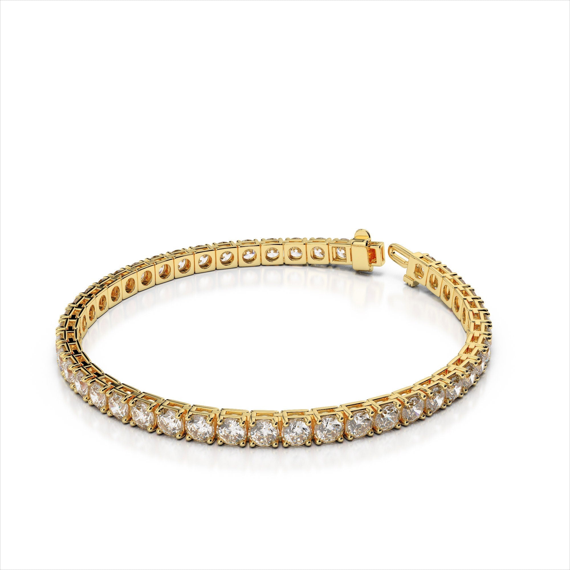 Diamond Tennis Bracelet / 3.0 ctw 14k Gold Prong Setting Diamond Tennis Bracelet / Multi stone Diamond layering bracelet / Statement Jewelry