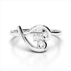 0.05 Carat Diamond Heart Ring / 14k Solid Gold / Modern and Contemporary Jewelry / Natural SI1 Diamond / Vintage Heart Ring / Love Knot Ring