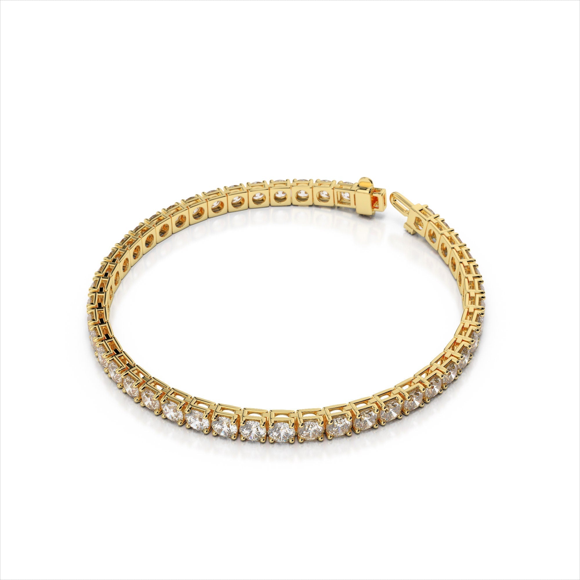 Diamond Tennis Bracelet / 3.0 ctw 14k Gold Prong Setting Diamond Tennis Bracelet / Multi stone Diamond layering bracelet / Statement Jewelry