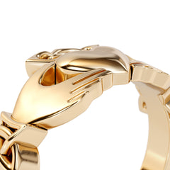 Large Pure Gold Platinum Irish Claddagh Ring / Solid Gold Irish Ring / Vintage Claddagh Ring / Irish Celtic Ring / Gold Heart Claddagh Ring