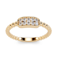 Unique Diamond Cluster Ring in 14k Gold / Beaded Gold and Diamond Stackable Ring / Diamond Wedding Band / Dainty Ring / Dainty Promise Ring