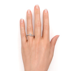 Spiral 0.27 Carat Diamond Cross Wrap Ring / Wrap Around Ring / Dainty Nail Ring / Platinum Nail Ring / Solid Gold Nail / Stackable Nail Ring